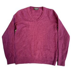 Tahari 2 Ply Cashmere V-Neck Sweater Maroon Women’s L